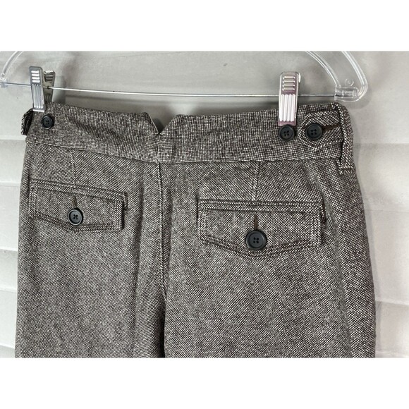 Banana Republic Women 29 Vintage Pants Wool Gray Herringbone Trouser Preppy Y2K - Picture 10 of 12